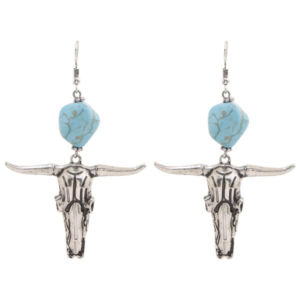 Western Bull Head Dangle Earring