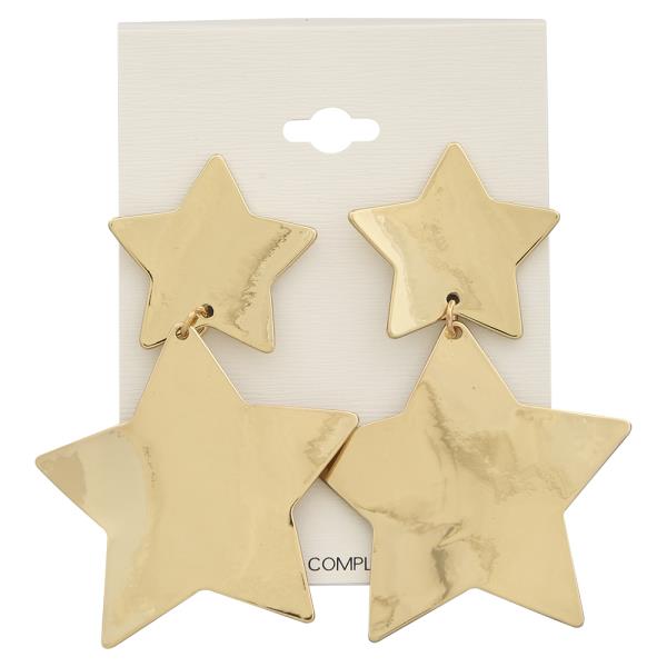 Double Star Drop Dangle Earring