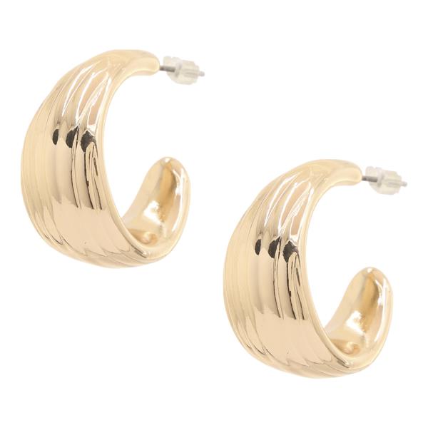 Metal Puffy Hoop Earring
