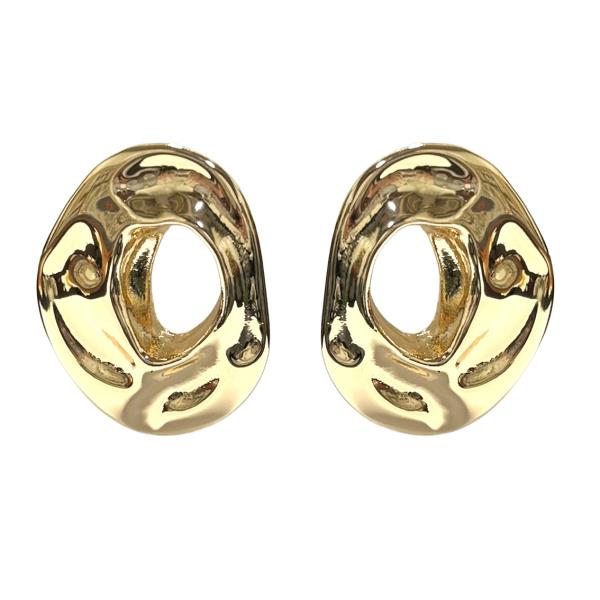 Metal Round Hammered Stud Earring