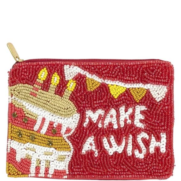 Seed Bead Make a Wish Coin Purse Bag