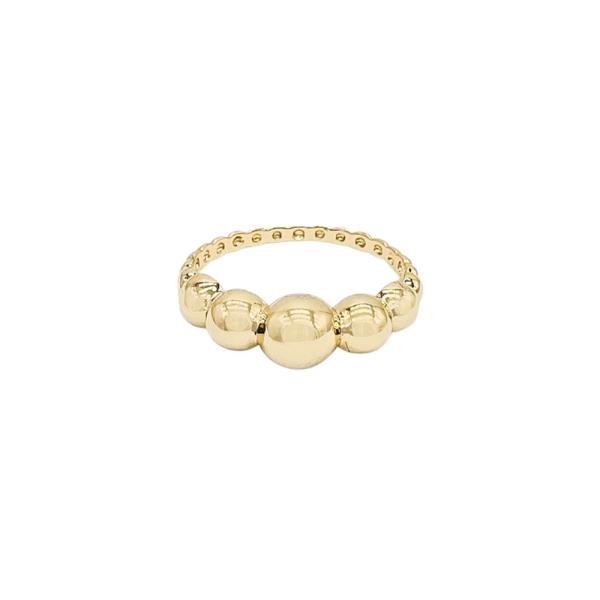 18K Brass Beaded Band Ring