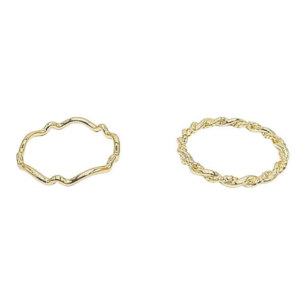 18K Brass Twist Ring Set 2PCS