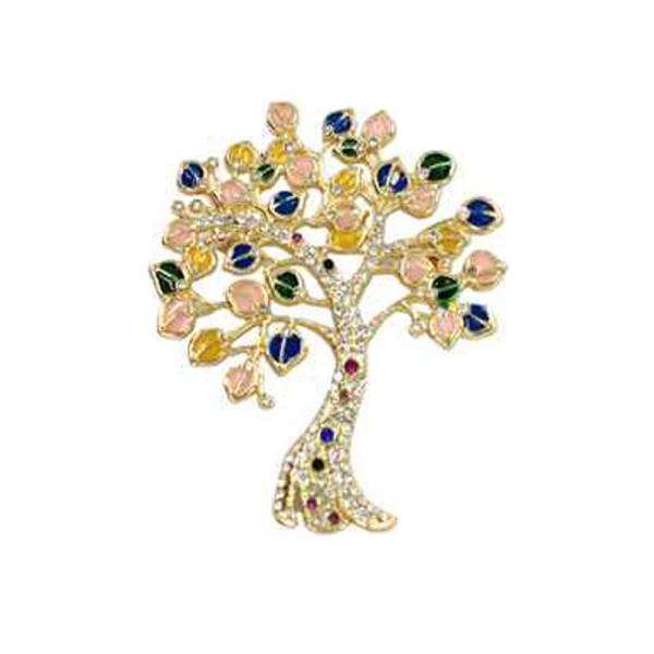 RHINESTONE TREE BROOCH