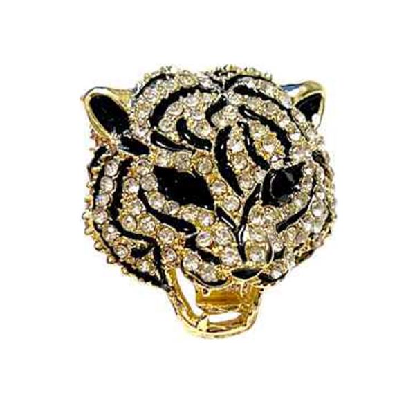 RHINESTONE TIGER BROOCH