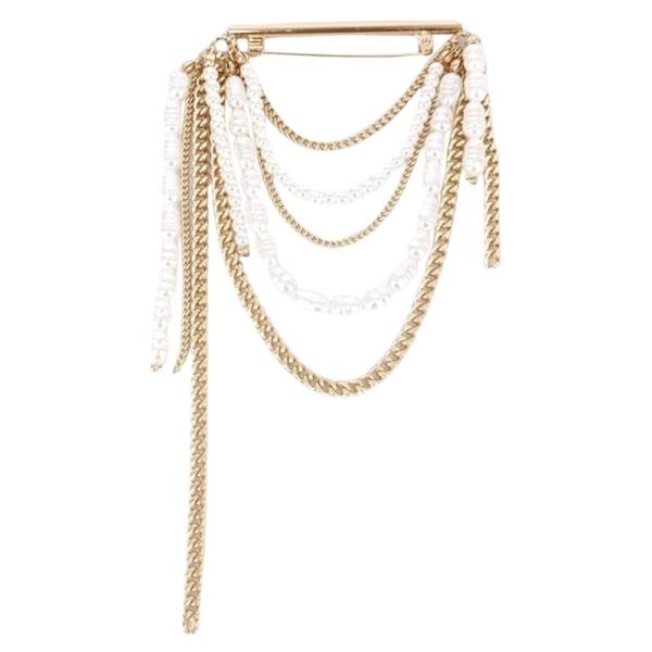 MULTI CHAIN RHINESTONE BROOCH