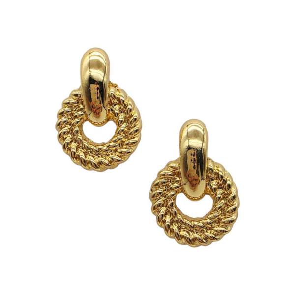 Twisted Gold Wreath Stud Earring