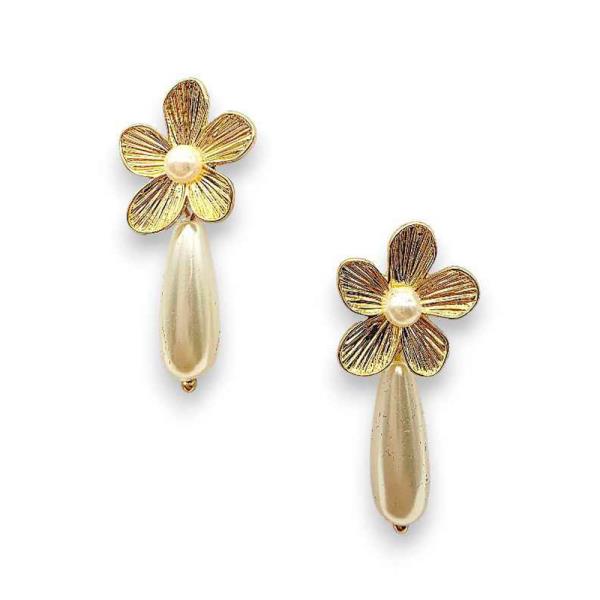 Two Tone Bamboo Huggie Earring