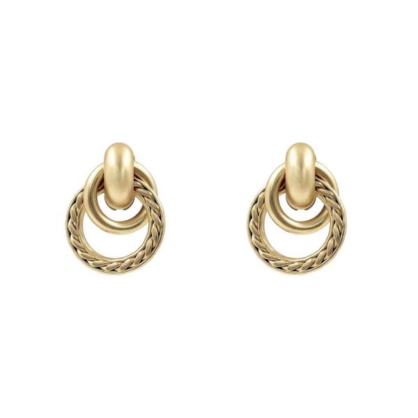 Multi Braid Metal Round Link Stud Earring
