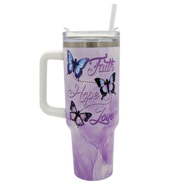 40oz Affirmation Tumbler With Handle And Straw