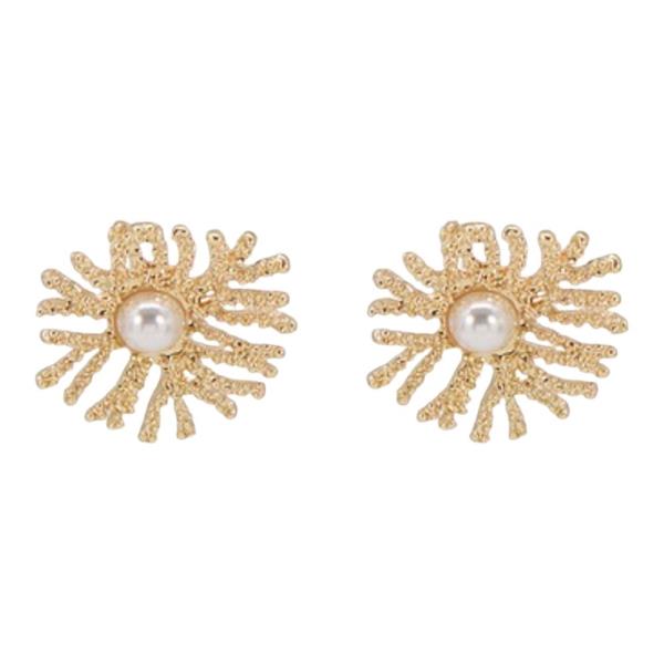 Pearl Sunburst Stud Earring