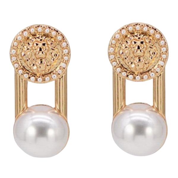 Pearl Rhinestone Drop Earring