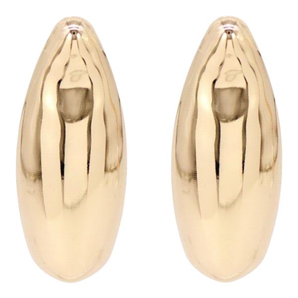 Metal Puffy Oval Statement Stud Earring
