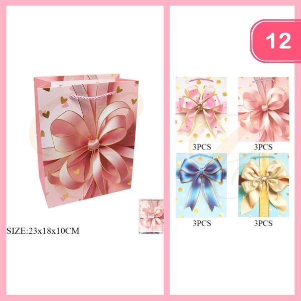 Heart Bow Gift Bag (12 Units)