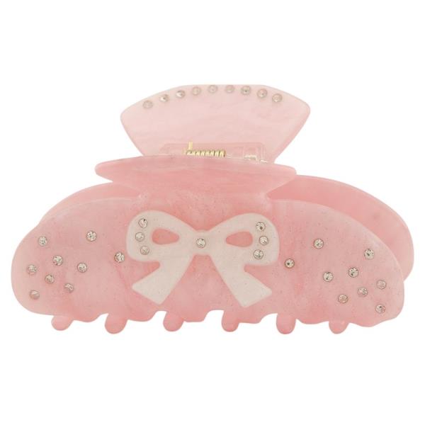 Rhinestone Bow Claw Hair Clip