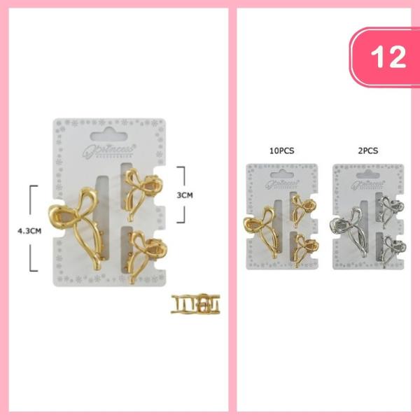 Metal Bow Hair Claw Clip (12 Units)