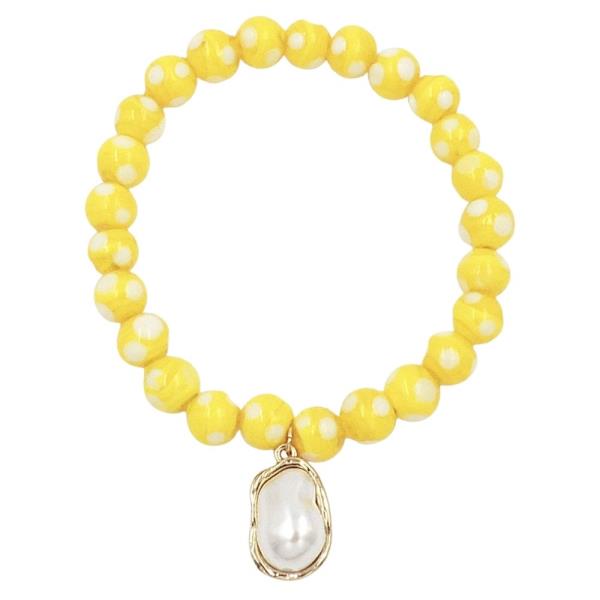 Polka Dot Pearl Charm Bracelet