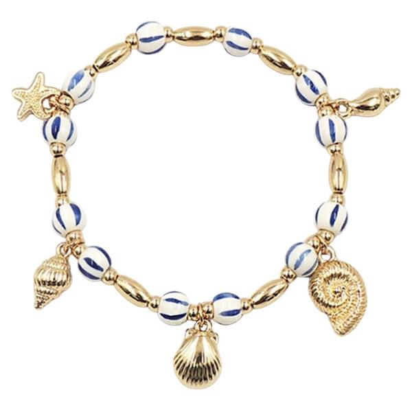 Ceramics Sea Life Charm Stretch Bracelet
