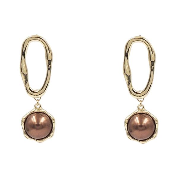 Big Oval Pearl Drop Earring