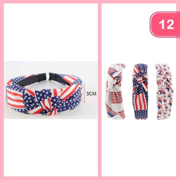 Patriotic Knotted Headband (12 Units)
