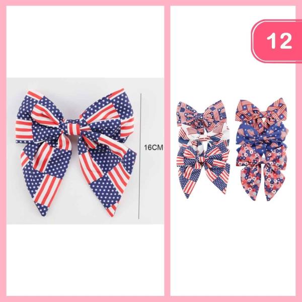 Patriotic Hair Bow (12 Units)