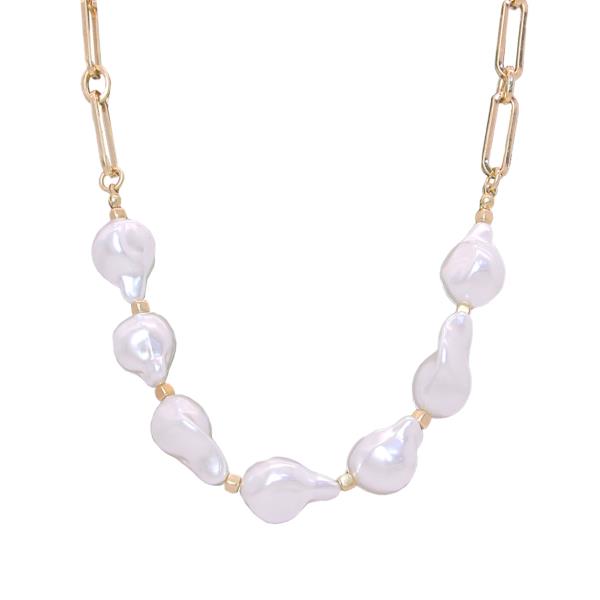 Baroque Pearl Chain Necklace