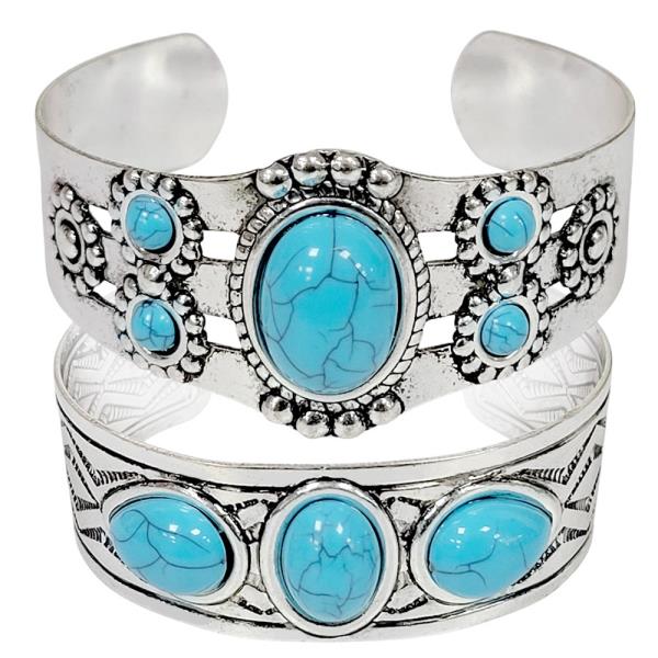 Western Stone Cuff Bracelet