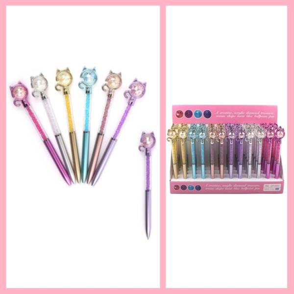 Acrylic Diamond Crown Shape Twist Pen (48 Units)
