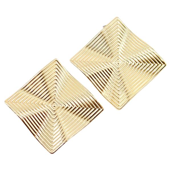 Textured Square Chunky Post Earring