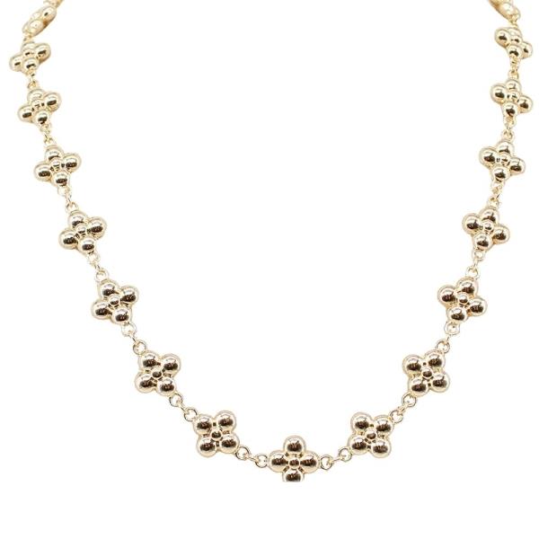 Metal Flower Link Necklace