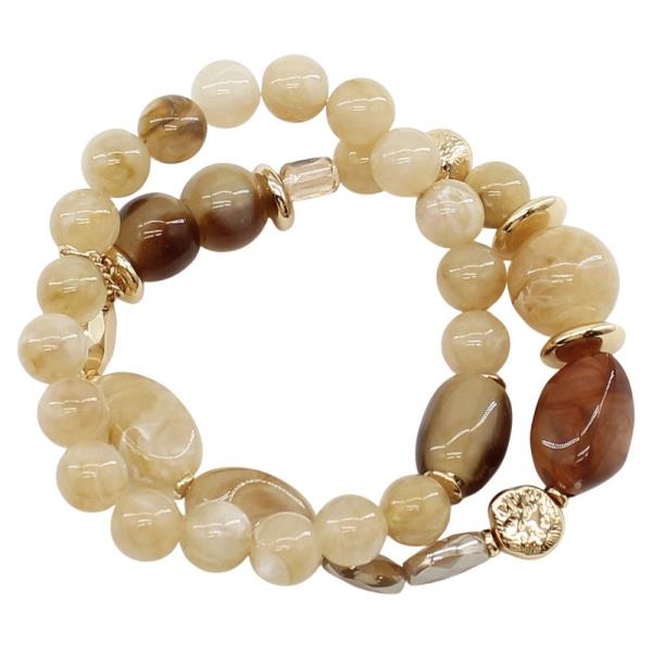 Multi Resin Beaded Stretch Bracelet