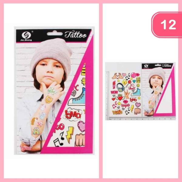 Cute Kids Fake Tattoo (12 Units)
