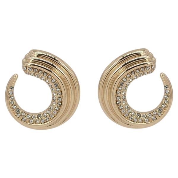Rhinestone C Drop Hoop