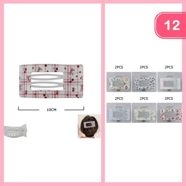 Flower Print Banana Hair Clip (12 Units)