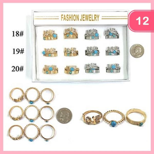 Rhinestone Stackable Ring (12 Units)