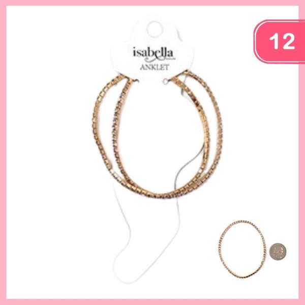 Stackable Rhinestone Anklet (12 Units)