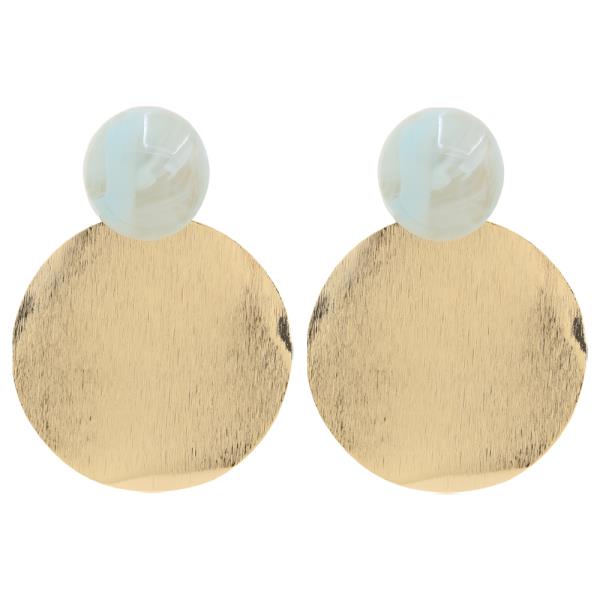 Double Round Circle Metal Textured Earring