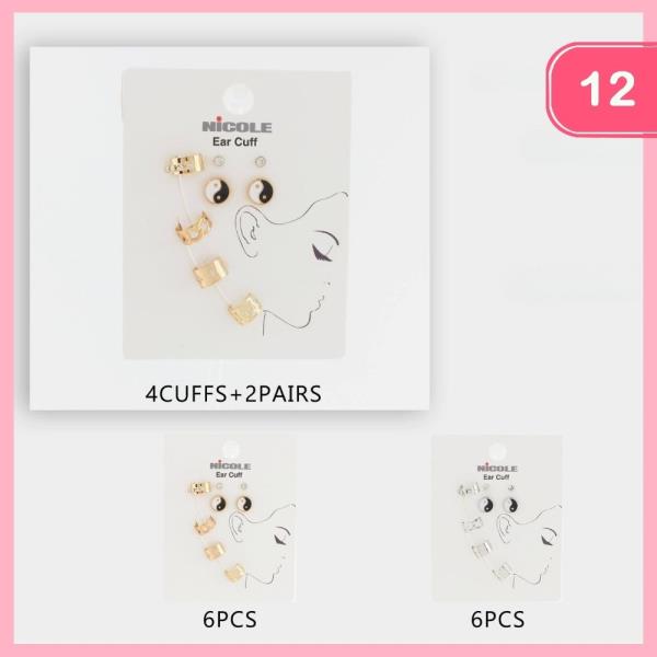 Post W Ear Cuff Earring Set (12 Units)