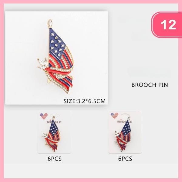 United States Flag Brooch (12 Units)