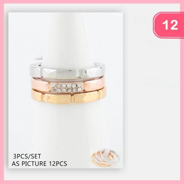Stackable Metal Rhinestone Bracelet (12 Units)