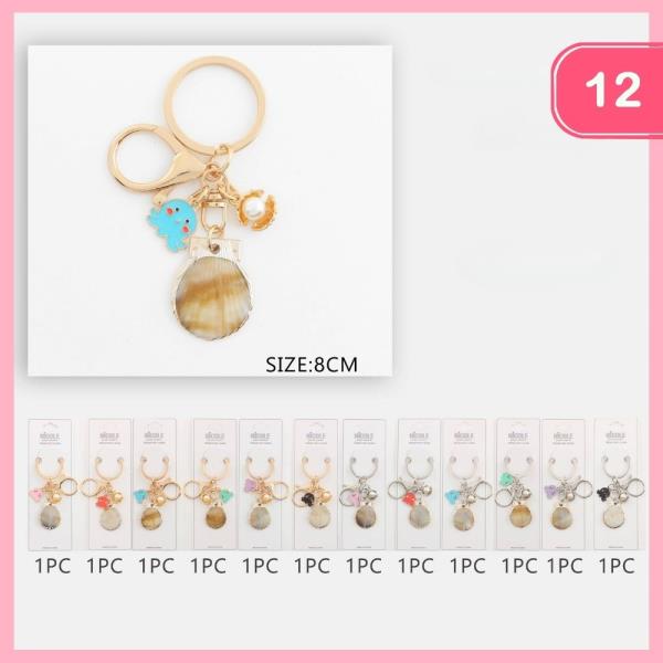 Seashell Pearl Keychain (12 Units)