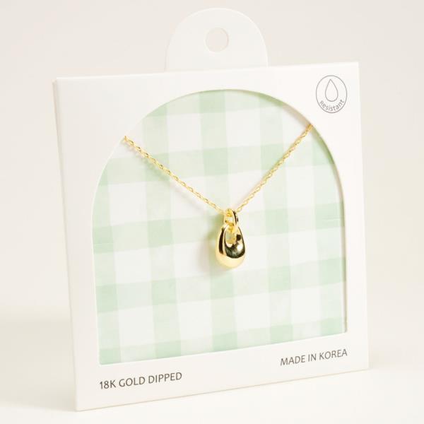 ORGANIC SHAPED GOLD-DIPPED PENDANT SHORT NECKLACE