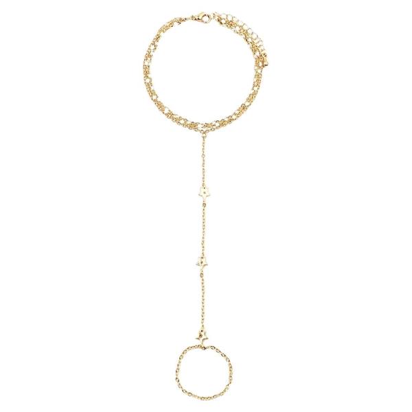 Pearl Multi Chain Hand Chain Bracelet