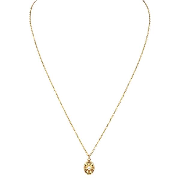 STAINLESS STEEL PEARL METAL FRAME PENDANT NECKLACE