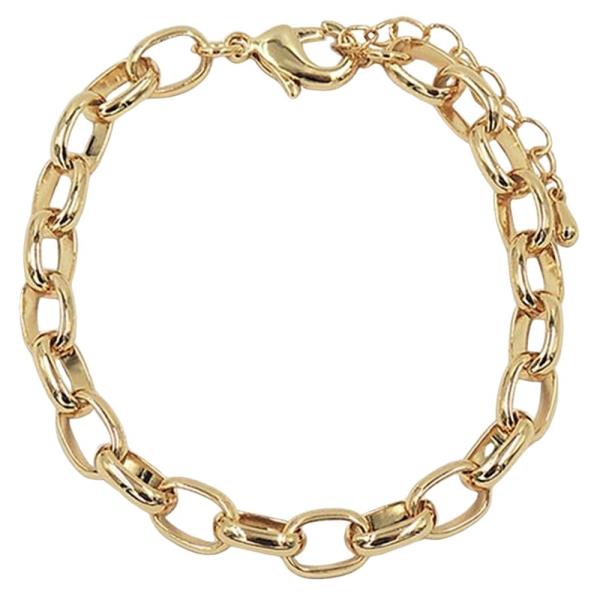 L Card 18K GD Chain Linked Bracelet