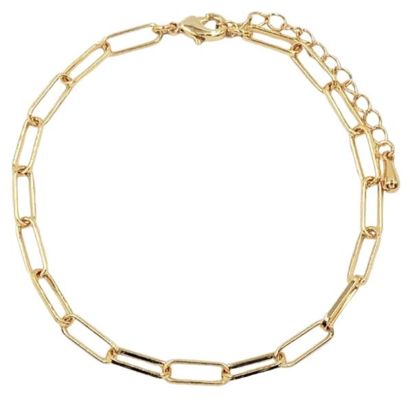 18K Paper Clip Chain Bracelet