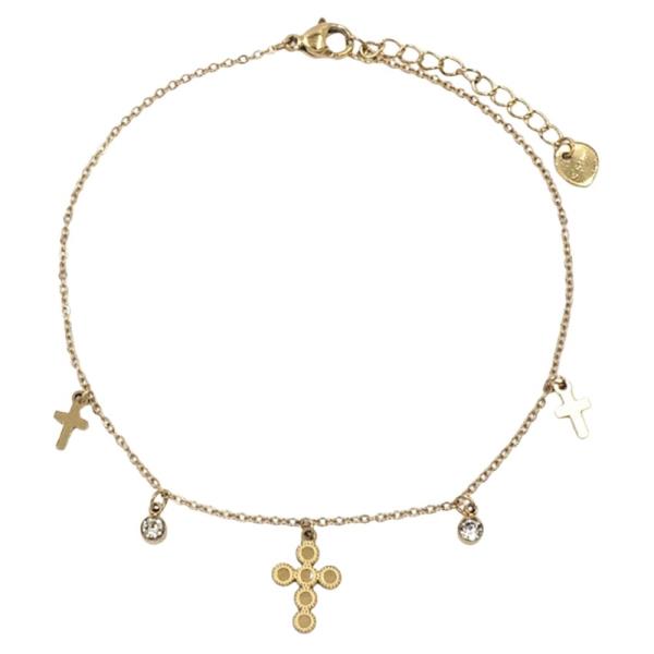Stainless Steel Cross Charm Anklet