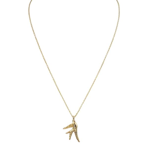 18K BRASS HUMMINGBIRD PENDANT NECKLACE