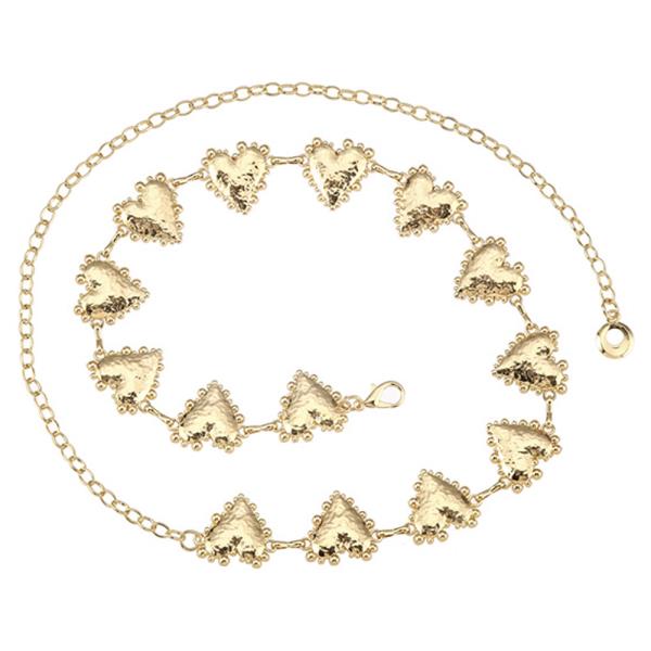 Rhinestone Heart Chain Belt