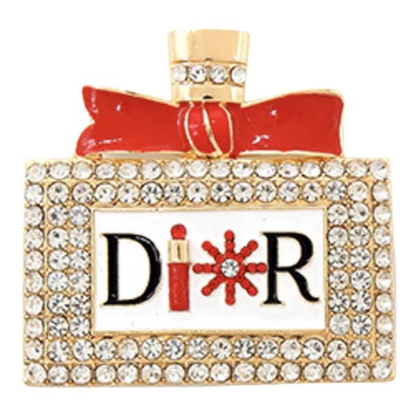RHINESTONE AND EPOXY PERFUME BROOCH